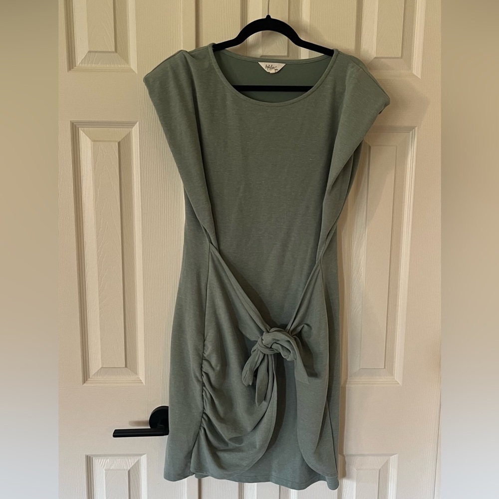 Green Sheath Dress with Cap Dolman Sleeves
